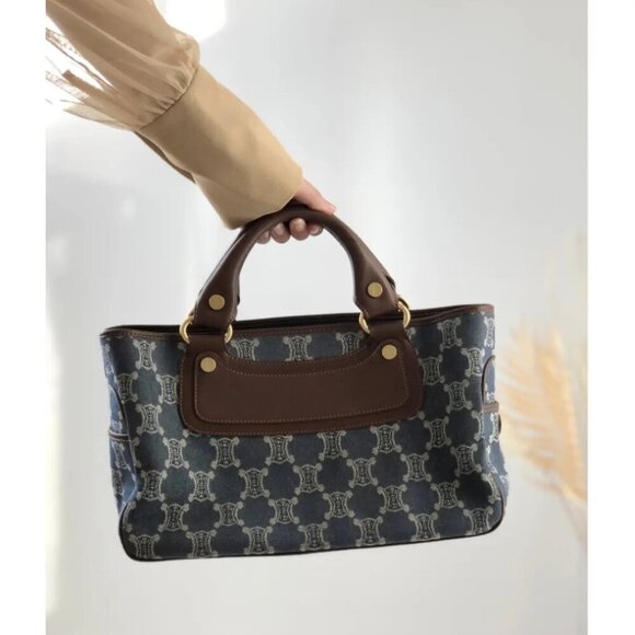 Celine Boogie Denim & Leather Handbag Authentic - Picture 4 of 10
